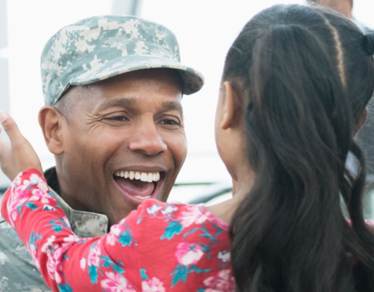 military parent and daughter